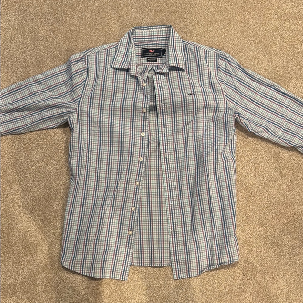 Vineyard Vines Button Down Whale Shirt Kids Boys XL